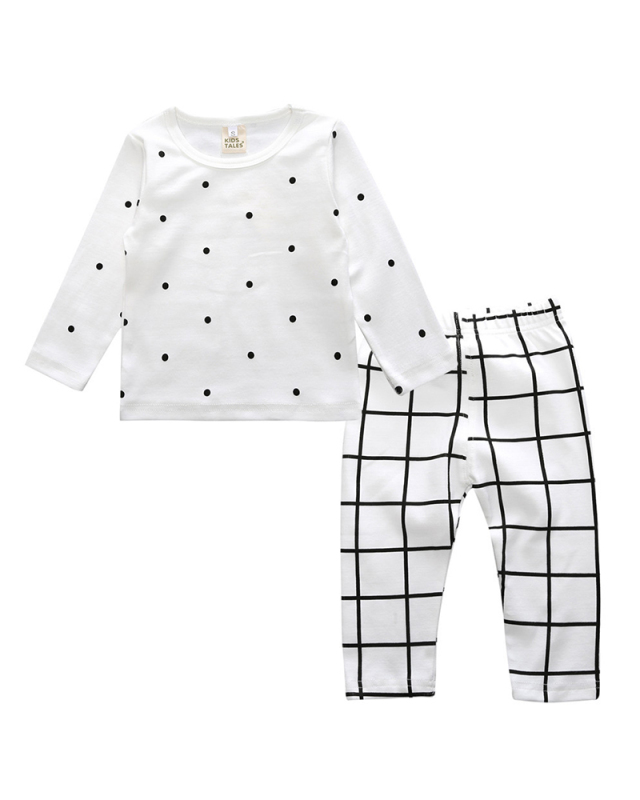 Hot Sale Kids Printing O-Neck Two Piece Set Yellow Black S-2XL 