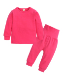 Children Solid Color Long Sleeve O-Neck Two Piece Set 66-130