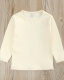 Kids Solid Color Long Sleeve O-Neck Pit Article Fabrics Sleepwear Home Wear Tracksuit Two Pieces Set