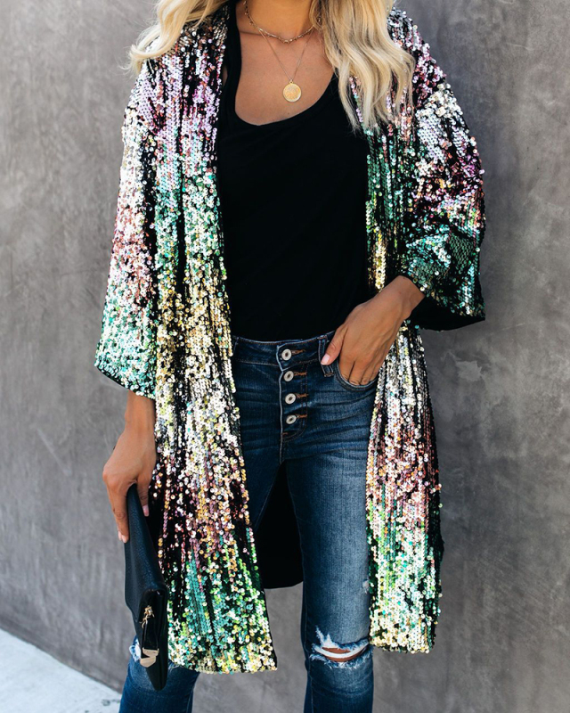 Lady Causal Flared Sleeves Party Tops Coat S-2XL 