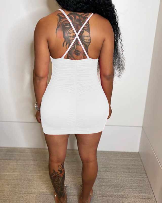 Lady Sexy Backless Hollow Out One Piece Dress White Yellow Orange Black Purple S-2XL 