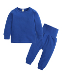 Children Solid Color Long Sleeve O-Neck Two Piece Set 66-130