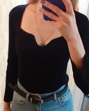 Ladies New Stretch Strapless Bottoming Sweater Solid Color S-XL
