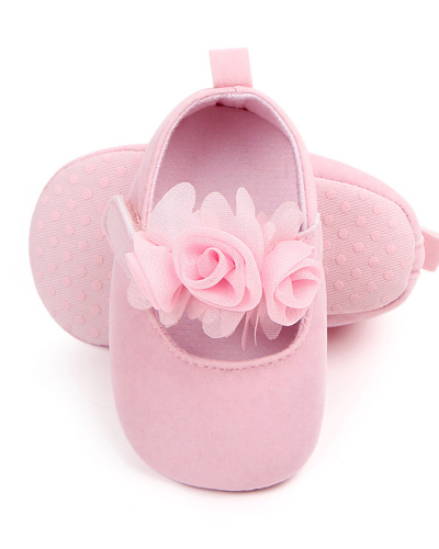 Solid Color 3D Flower Princess Athletic Baby Girl Shoes