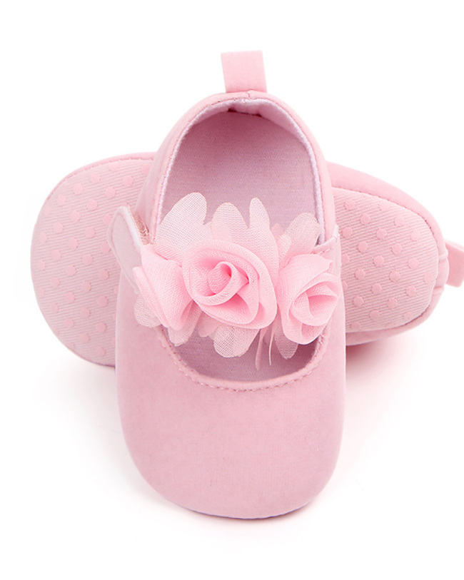 Solid Color 3D Flower Princess Athletic Baby Girl Shoes