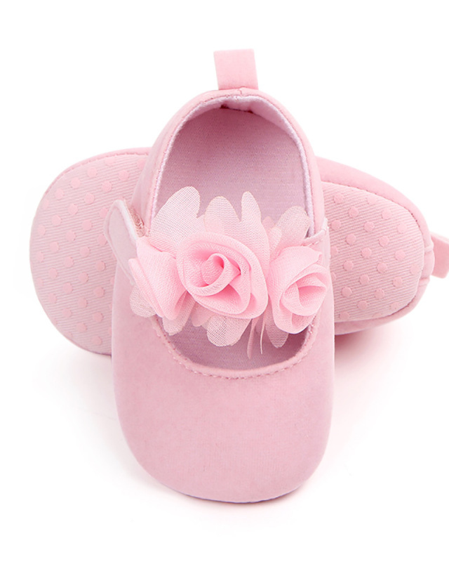 Solid Color 3D Flower Princess Athletic Baby Girl Shoes