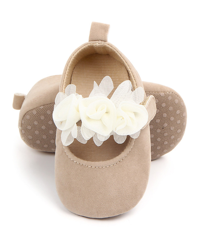 Solid Color 3D Flower Princess Athletic Baby Girl Shoes