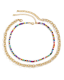 Colorblock Simple Bohemian Woven Necklace