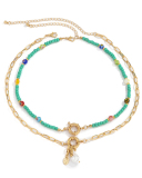 Colorblock Simple Bohemian Woven Necklace