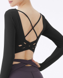 Ladies Fashion Fitness Wear Yoga Wear Chest Pads High Elastic Breathable Solid Color S-XL