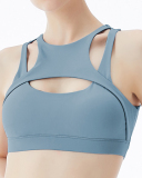 Women's New Nude Sports Bra Yoga Vest Solid Color S-XL