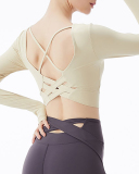 Ladies Fashion Fitness Wear Yoga Wear Chest Pads High Elastic Breathable Solid Color S-XL