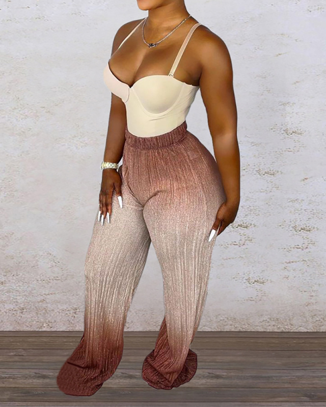 Women Causal Colorblock Long Pants Red Green Blue Coffee S-2XL 