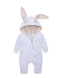Children Solid Color Rabbit Zipper Jumpsuit Blue Pink Gray White Yellow 59-90