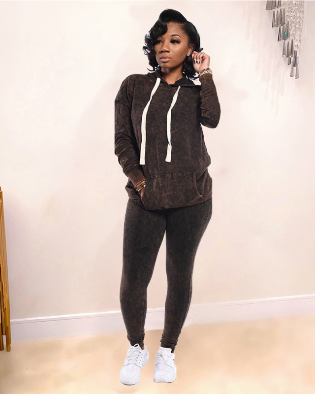 Women Long Sleeve Fashion Two Piece Pant Set S-XXL