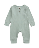 Children Solid Color Long Sleeve Jumpsuit Blue Black White Gray Green Pink Yellow 60-100