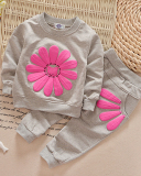 New Children's Suit Sun Flower Two-piece Set 90-120