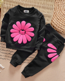 New Children's Suit Sun Flower Two-piece Set 90-120