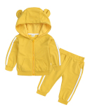 Children Street Style Sporty Zipper Two Piece Set Purple Yellow Pink Green 70-100