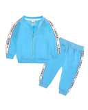 Children Street Style Sporty Zipper Two Piece Set Purple Yellow Pink Green 70-100