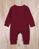 Children Solid Color Long Sleeve Jumpsuit Blue Black White Gray Green Pink Yellow 60-100