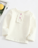 Children's Bottoming Shirt Solid Color Long-Sleeved Lace for Children 73-100