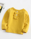 Children's Bottoming Shirt Solid Color Long-Sleeved Lace for Children 73-100