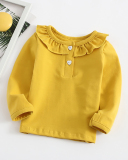 Children's Bottoming Shirt Solid Color Long-Sleeved Lace for Children 73-100