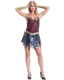 Ladies Halloween Wonder Woman Costume S-3XL 