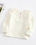 Children's Bottoming Shirt Solid Color Long-Sleeved Lace for Children 73-100