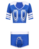 Female Costume Stage Performance Sporty Two Piece Set Red Green Black Blue