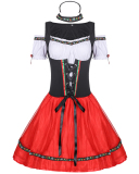 Women Sexy Stage Costumes Colorblock Party Dress S-2XL