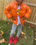 Winter Kids Dark Down Coat Solid Color Short Style Kids Thick Jackets