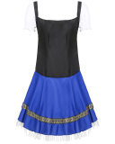  Halloween Costume Colorblock Beer Uniform One Piece Dress S-3XL 