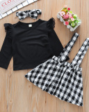 Cute Girl Long Sleeve Three Piece Skirt Set
