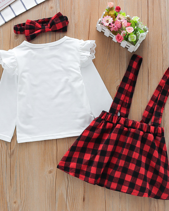 Cute Girl Long Sleeve Three Piece Skirt Set