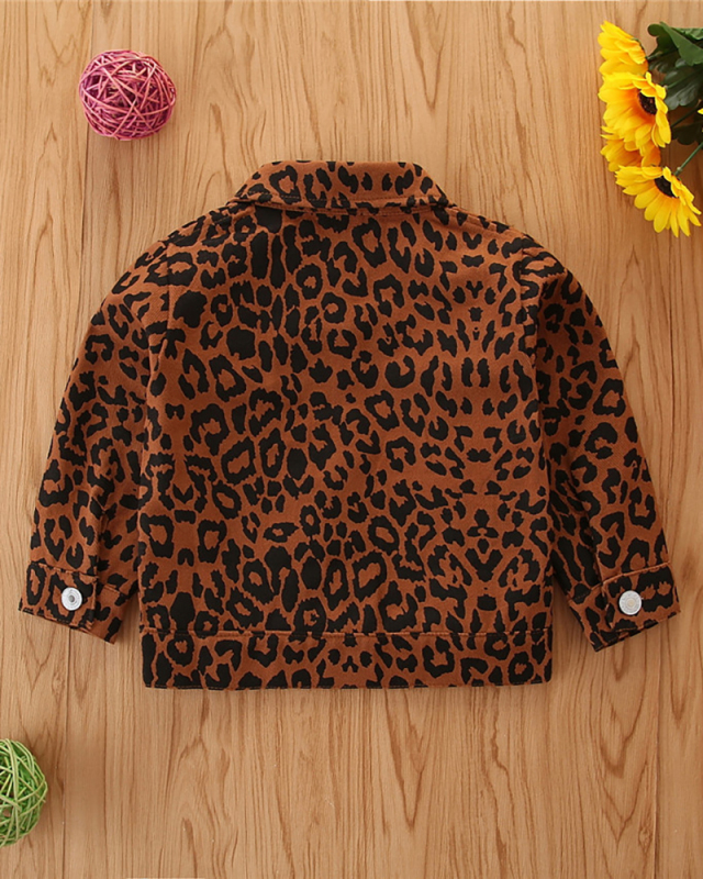 Kids Leopard Printing Long Sleeve Tops 80-130