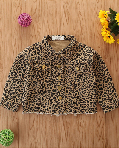 Kids Leopard Printing Long Sleeve Tops 80-130
