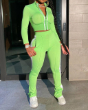 Women Slim Fashion Long Sleeve Winter Two Piece Pant Set S-3XL