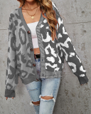 Women Buttons Colorblock Cardigan Sweater Tops Yellow Purple Gray Red S-XL 