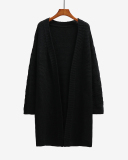 Women Office Lady Solid Color Long Sleeve Long Knitting Cardigans Purple Green Black Gray Apricot Orange Yellow Red S-XL