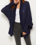 Lady Solid Color Cardigan Sweater Tops Khaki Pink Red Green Yellow Blue Gray 