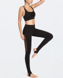 Yoga Wear Tight-Fitting Sports Suit Yarn Gym Running Two-Piece Suit  S-XL