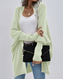 Elegant Women Solid Color Long Sleeve Loose Autumn Winter Cardigans Pink Purple Black Gray S-XL