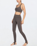 Yoga Wear Tight-Fitting Sports Suit Yarn Gym Running Two-Piece Suit  S-XL