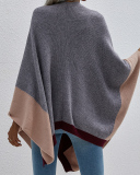 Fall & Winter Colorblock Women Loose Cover Up Cardigans Black Green Light Gray Deep Grey Blue S-XL