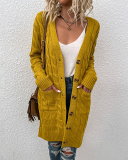  Women Trendy Solid Color V-neck Long Sleeve Buttoms Twist Sweater Cardigans Pocket S-XL