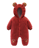 Baby Cute Cotton Bear Hooded Romper 59-90
