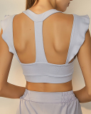 New Women's Seamless Sports Underwear Ruffled Sports Bra Yoga Clothes Quick-Drying Solid Color S-L