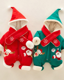 Baby Winter Christmas Zipper Long Sleeve Romper 66-90